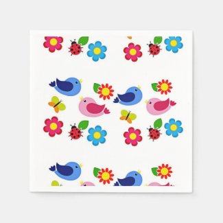 Birds and flowers spring time