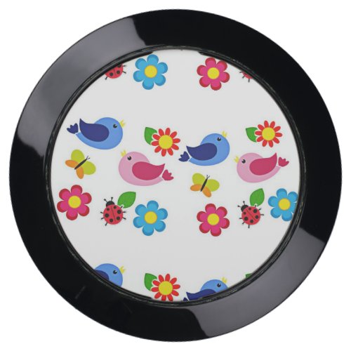 Birds and flowers spring time USB charging station