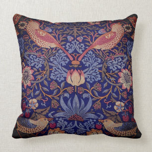 Birds and Flowers Tapestry Throw Pillow