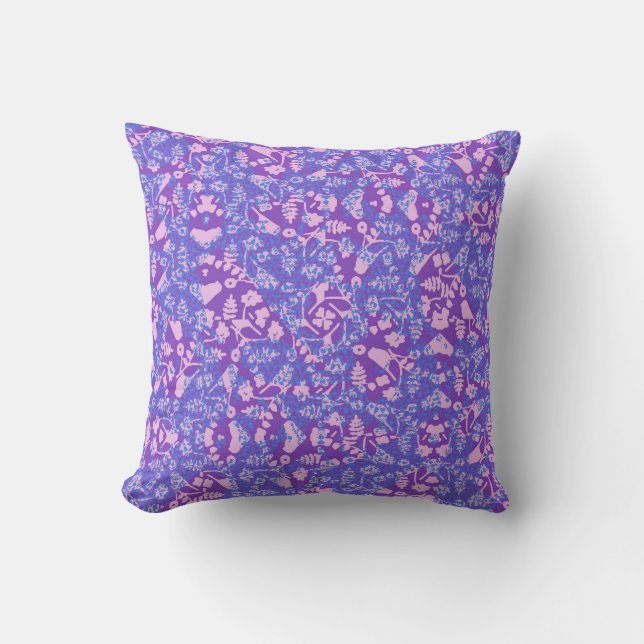 Birds And Flowers Throw Pillow (Front)
