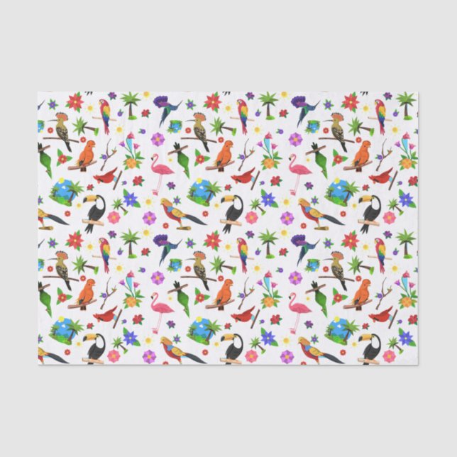 Birds and Flowers Tissue Paper (Front)