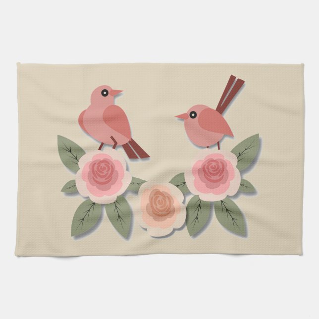 Birds and Flowers Towel (Horizontal)