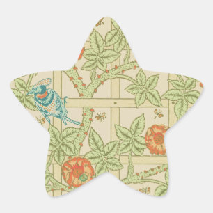 Birds and Flowers Trellis William Morris Star Sticker