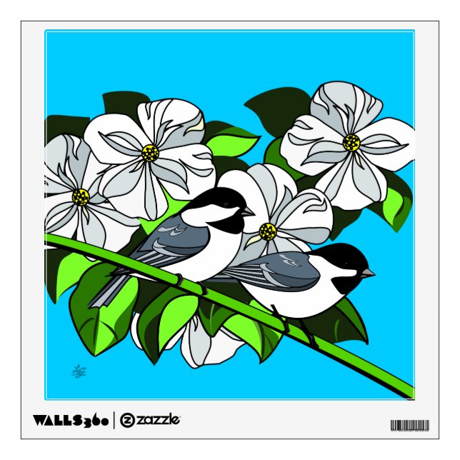 Birds And Flowers Wall Decal (Front)