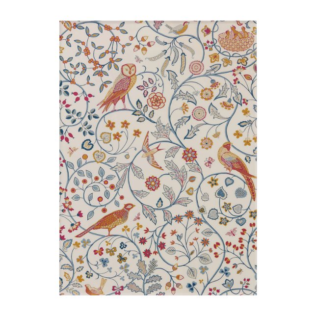 Birds and Flowers, William Morris Acrylic Print (Front)