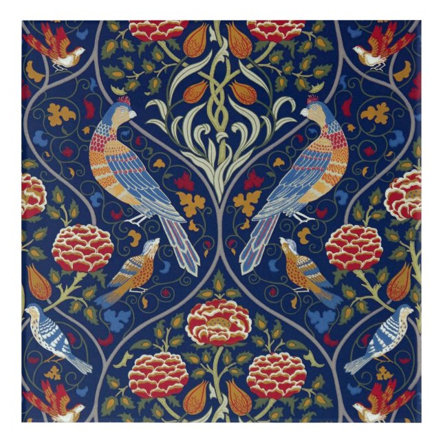 Birds and Flowers, William Morris Acrylic Print (Front)