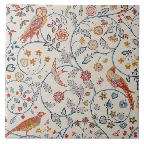 Birds and Flowers William Morris Ceramic Tile