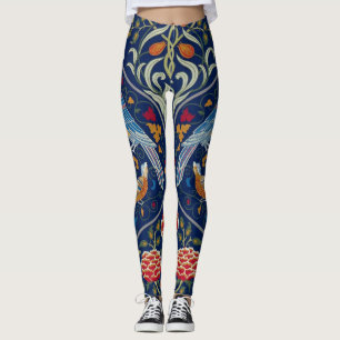 Birds and Flowers, William Morris Leggings
