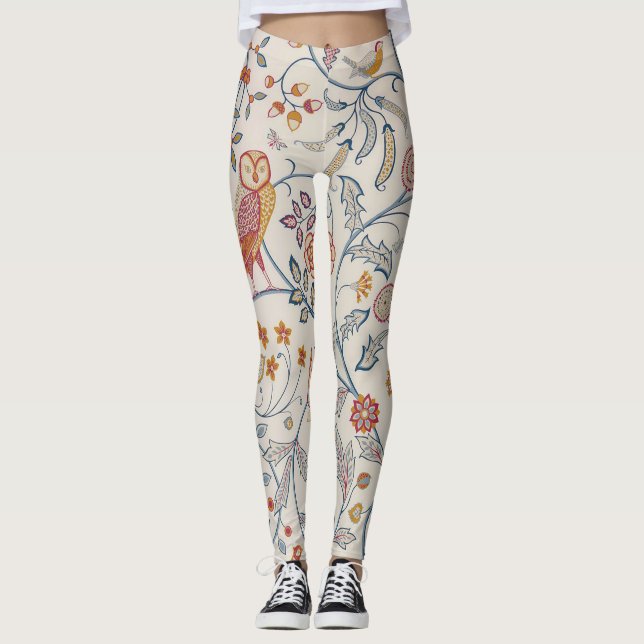 Birds and Flowers, William Morris Leggings (Front)