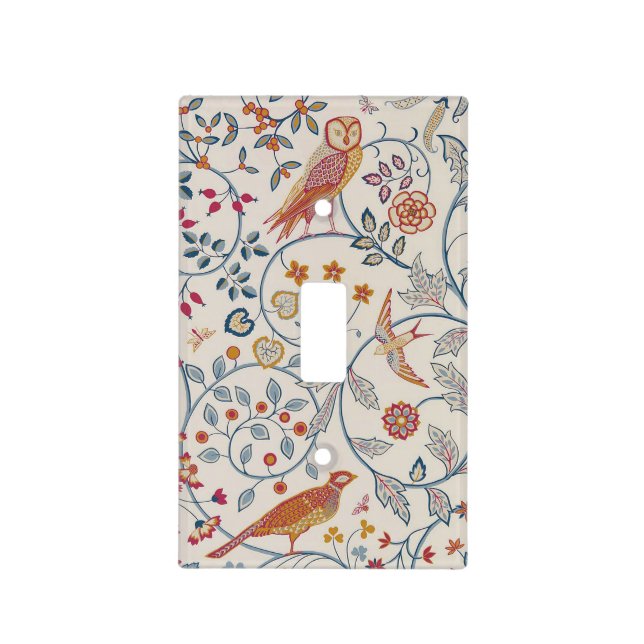 Birds and Flowers, William Morris Light Switch Cover (Front)