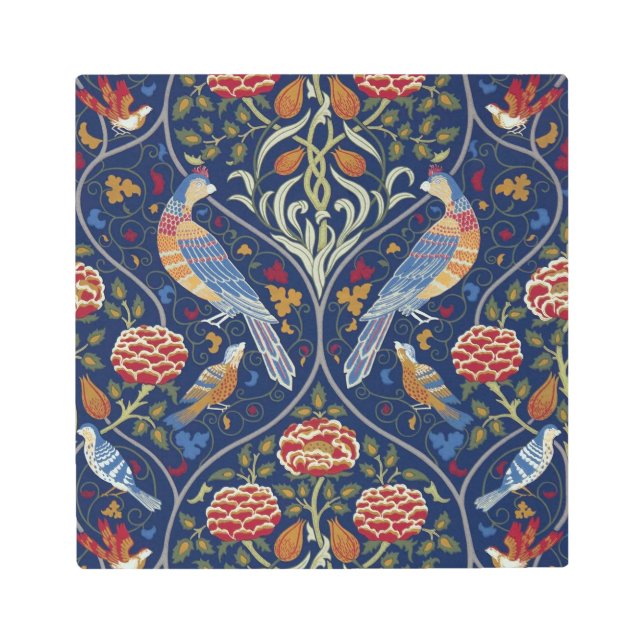 Birds and Flowers, William Morris Metal Print (Front)