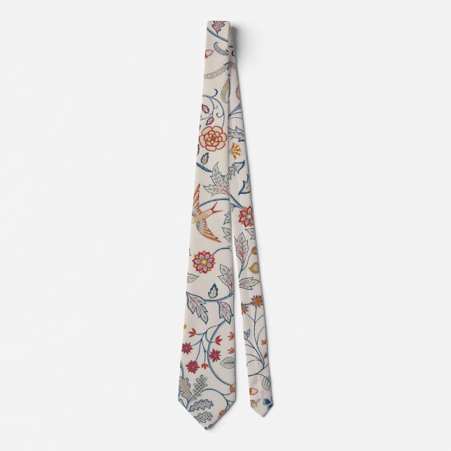 Birds and Flowers, William Morris Neck Tie (Front)