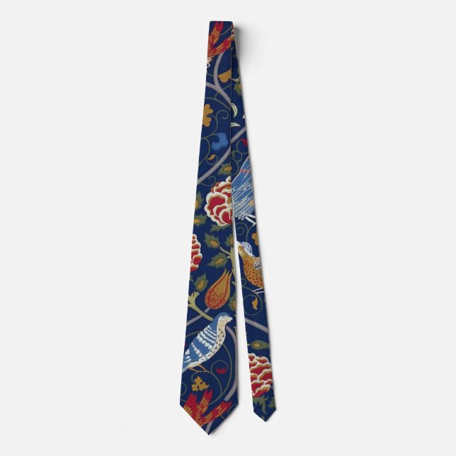 Birds and Flowers, William Morris Neck Tie (Front)