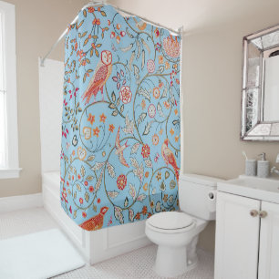 Birds and Flowers, William Morris Shower Curtain