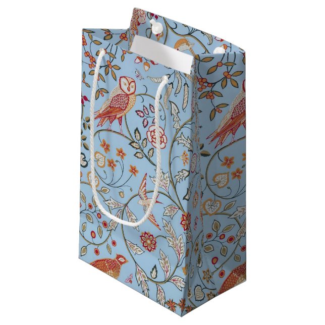 Birds and Flowers, William Morris Small Gift Bag (Front Angled)