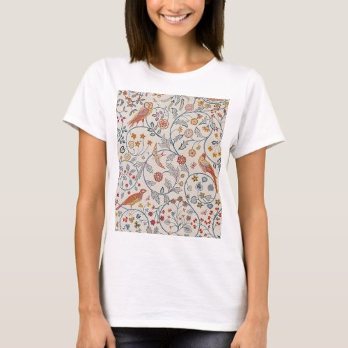 Birds and Flowers William Morris T_Shirt