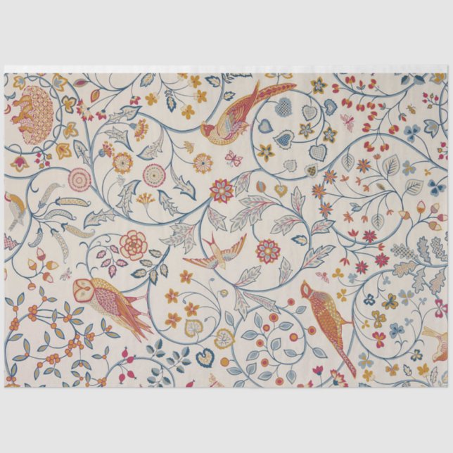 Birds and Flowers, William Morris Tissue Paper (Front)
