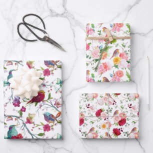 Birds and Flowers Wrapping Paper Sheets