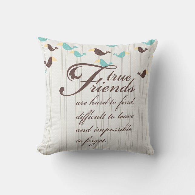 Birds and Friends Throw Pillow (Front)