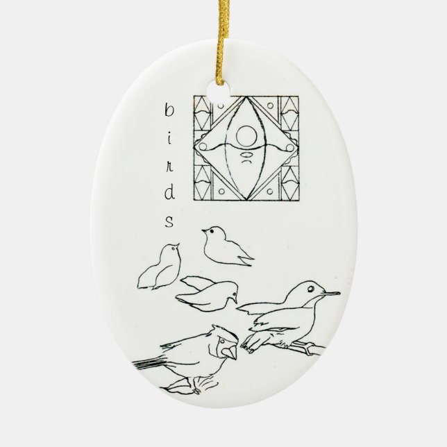 Birds And Geometric Beak Ornament (Front)