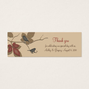 Birds and Leaves Fall Wedding Favor Tags