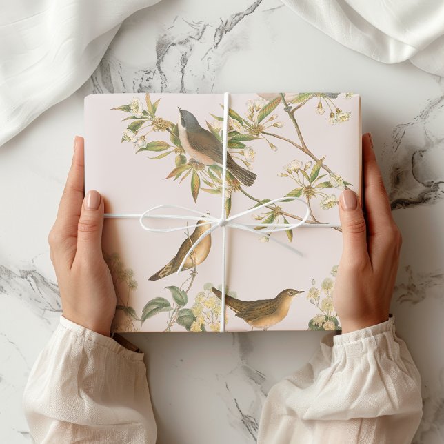 Birds and leaves, romantic wedding  wrapping paper sheets (Creator Uploaded)