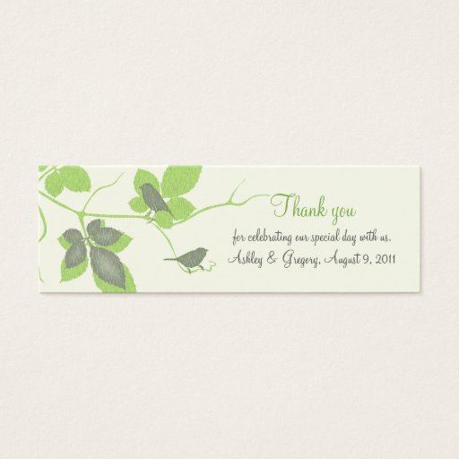Customizable Birds and Leaves Special Occasion Favor Tags Business Card Templates