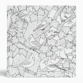 Birds and Maple Tree U-Color 3 Ring Binder