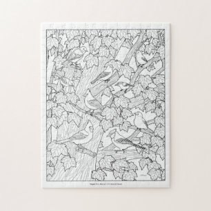 Birds and Maple Tree U-Color Jigsaw Puzzle