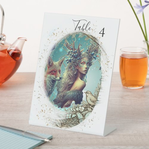 Birds and Nature Fantasy Swirl Photo Frame Pedestal Sign