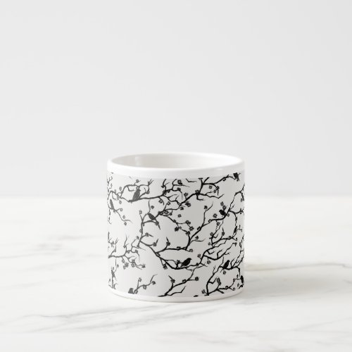 Birds and Sakura Branches Japanese Painting Espresso Cup