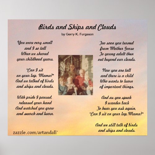 BIRDS AND SHIPS AND CLOUDS FAMILY POSTER POSTER