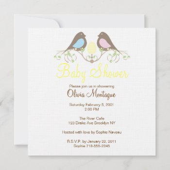Birds And Their Lil Egg Baby Shower Invitation by Stephie421 at Zazzle