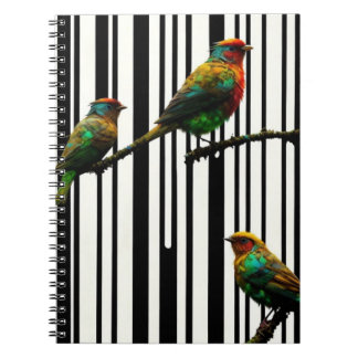 Birds and Vertical Lines Notebook
