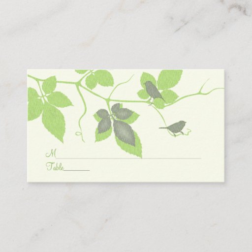 Customizable Birds and Vines Special Occasion Place Card Business Card Template