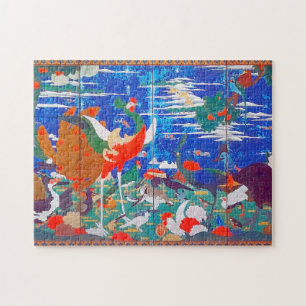 Birds, Animals, and Flowering Plants(Left) Jakuch Jigsaw Puzzle