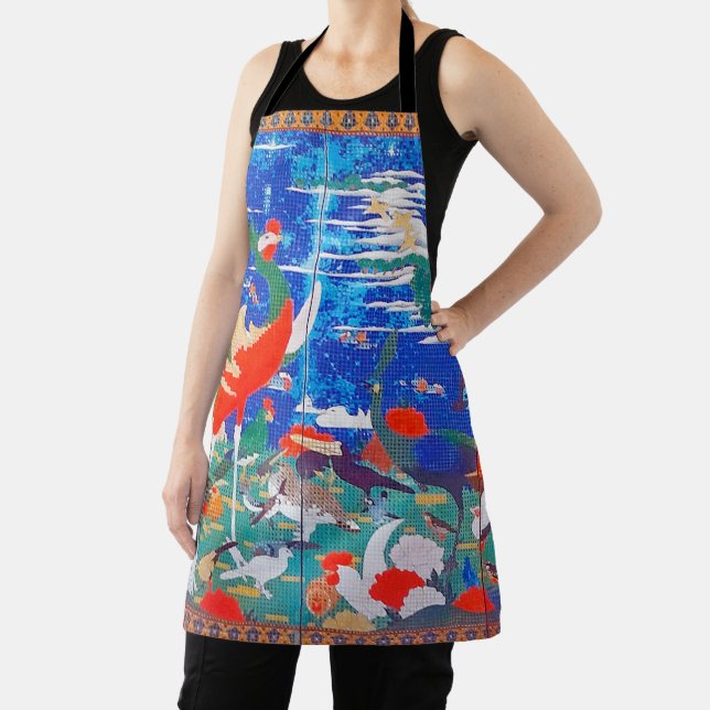 Birds, Animals, and Flowering Plants(Left) Jakuchū Apron (Insitu)