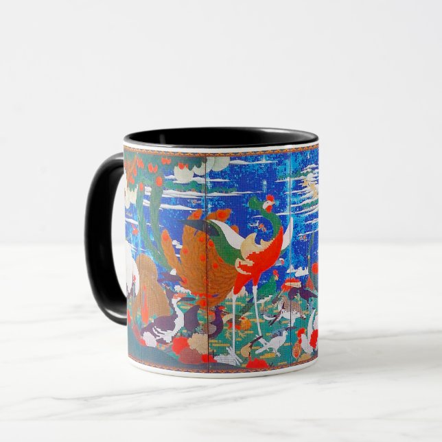 Birds, Animals, and Flowering Plants(Left) Jakuchū Mug (Front Left)