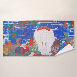 Birds, Animals, and Flowering Plants(Right)Jakuchu Bath Towel