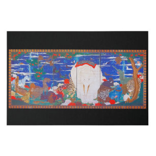 Birds, Animals, and Flowering Plants(Right)Jakuchu Faux Canvas Print