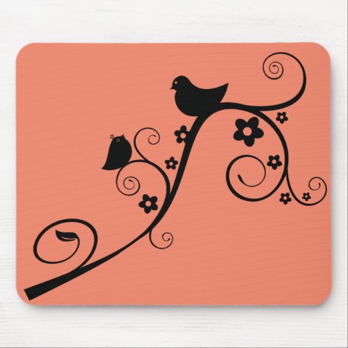 birds_animals_flourish_swirls mouse pad