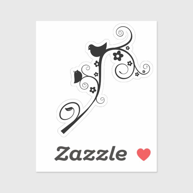 birds-animals-flourish-swirls sticker (Sheet)