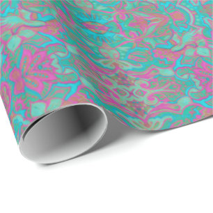 Birds Arabesque Bohemian Boho Turquoise Pattern Wrapping Paper