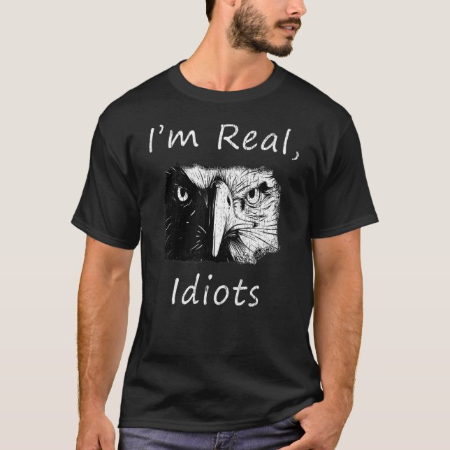 Birds Are Definitely Real Parody Angry Eagle T-Shirt (Front)