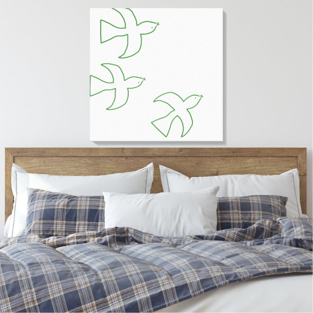 birds art canvas print (Insitu(Bedroom))