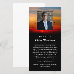 Birds At Dawn & Photo Funeral Thank You Card