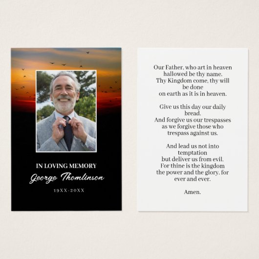Birds At Sunrise Photo Mini Prayer Card (Front & Back)