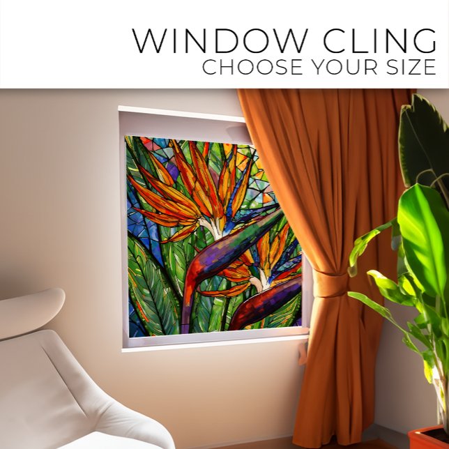 Birds at Sunrise Stained glass art Window Cling (Creator Uploaded)