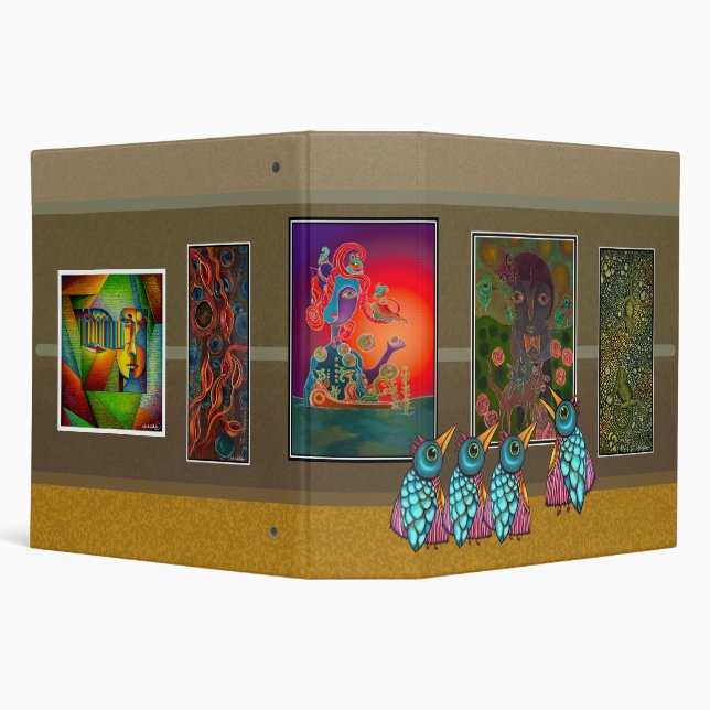 Birds At The Gallery  3 Ring Binder (Background)