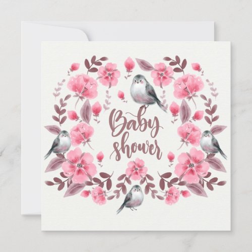 Birds Baby Shower Invitation